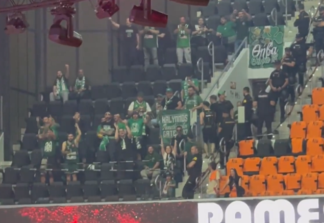 Πήραν τη θέση τους στη «Roig Arena» οι 150 φίλοι του Παναθηναϊκού (vids)