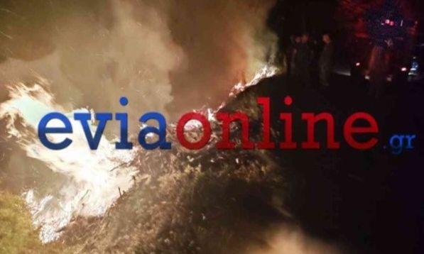 Φωτιά στην Εύβοια: Μάχη με τις φλόγες δίνουν πυροσβέστες και κάτοικοι στο Μίστρο