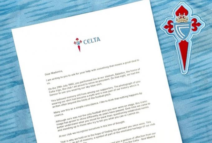 Η πρόεδρος της Θέλτα έστειλε επιστολή στην Μαντόνα και… ψάχνει την φανέλα της!